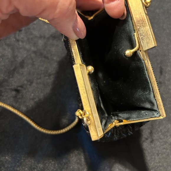 Vintage Art Deco era Herringbone Beaded Evening Shoulder Bag Coin Purse - Picture 5 of 7